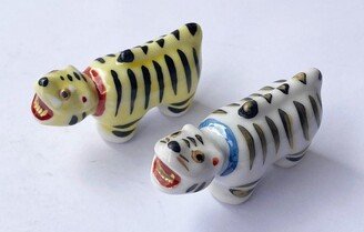 Hashioki Kyo Kiyomizu Yaki Ware Japanese Chopstick Hariko Tiger Set Of 2 Japan