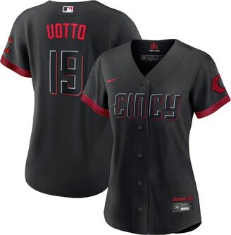 Women's Black Cincinnati Reds Joey Votto 2023 City Connect Replica Player Jersey