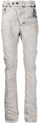 Ruched Skinny-Fit Jeans