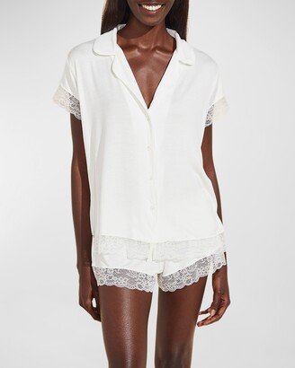 Malou Lace-Trim Short Pajama Set