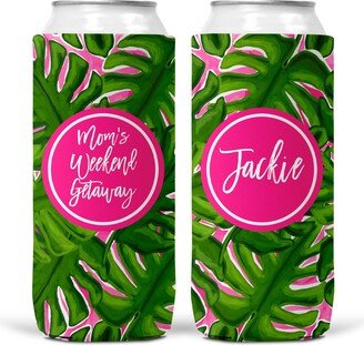 Palm Party Huggers Beach Bachelorette Or Birthday Favors Slim Can Girl's Weekend Favors Personalized Vacation