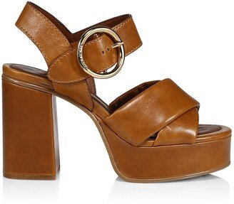 Lyna Leather Platform Sandals