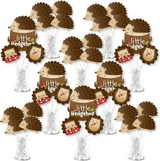 Big Dot of Happiness Forest Hedgehogs - Woodland Birthday Party or Baby Shower Centerpiece Sticks - Showstopper Table Toppers - 35 Pieces