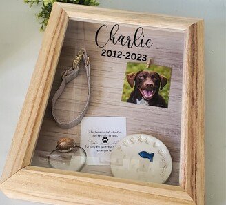 Pet Memorial Frame, Dog Collar Memorial, Sympathy Gift, Pawprint Shadowbox For Dog, Memorial, Cat Gift Loss Of Dog