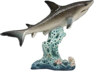 Q-Max 6.5H Shark on Coral Statue Fantasy Decoration Figurine