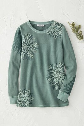 Women's Winter’s Dream Waffle Tunic Top - Dusty Sage - PS - Petite Size