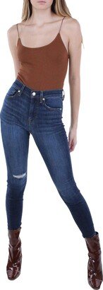 Gwenevere Womens High Waist Distressed Ankle Jeans