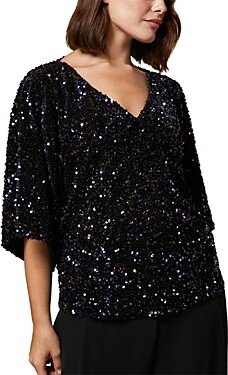 Plus Size Fellini Sequin Top