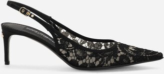 Lace slingbacks