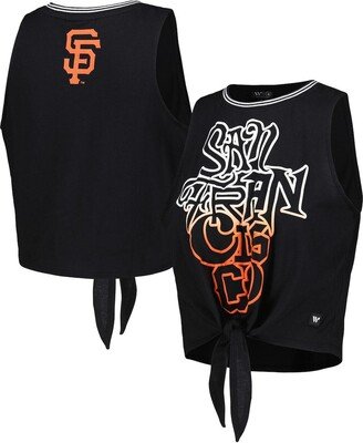 Women's The Wild Collective Black San Francisco Giants Twisted Tie Front Tank Top