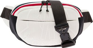 'cut' White Fanny Pack With Tricolour Stripes And Logo In Tech Fabric Man