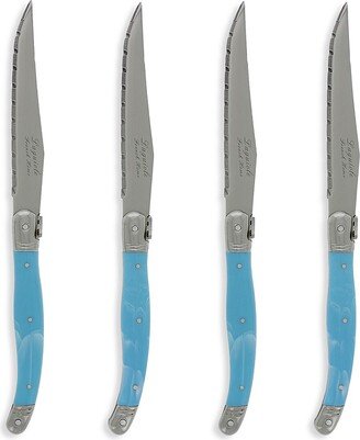 French Home Laguiole 4-Piece Faux Turquoise Steak Knives