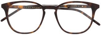 Tortoiseshell-Effect Square Glasses