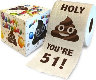 Printed Tp Holy Poop You're 51 Toilet Paper Gag Gift - Happy 51st Birthday Funny For Best Prank, Bday 500 Sheets