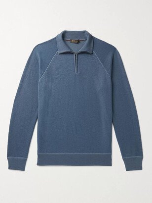 Ribbed Cashmere and Silk-Blend Half-Zip Sweater