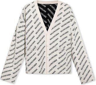 Monogram Printed Buttoned Cardigan