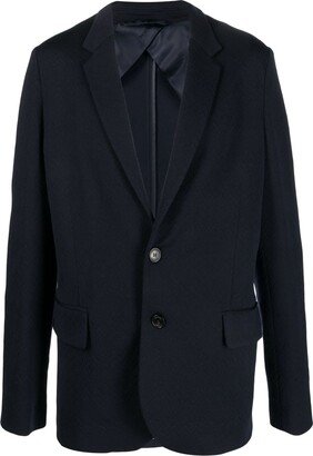 Notched-Lapel Single-Breasted Blazer-AK