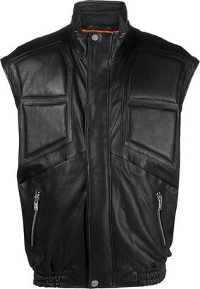 YOUNG POETS Panelled Leather Gilet