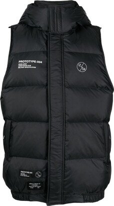 Detachable-Hood Quilted Down Gilet-AA