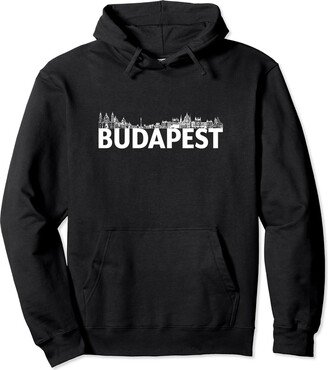 Hungary Europe City Skylines Silhouette Outline Budapest Hungary City Skyline Silhouette Outline Sketch Pullover Hoodie