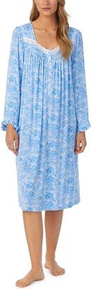 Modal Long Sleeve Waltz Gown (Blue Roses) Women's Pajama