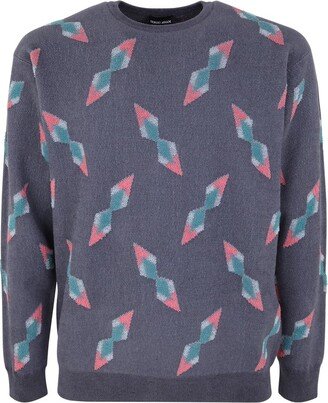 Long Sleeved Monogram Patterned Jumper