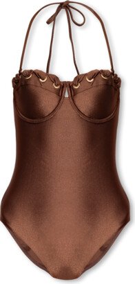 One-piece Swimsuit - Brown-AA