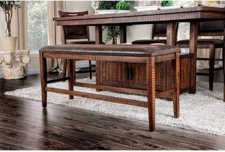 Rustic Style Dining Bench in Distressed Dark Oak