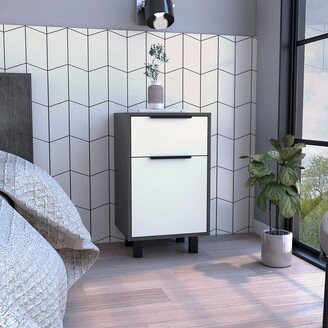 IGEMAN Modern Minimalist Style Nightstand with 1 Drawer a Large Capacity Cabinet with Metal Handles and 4 Legs for the Bedroom