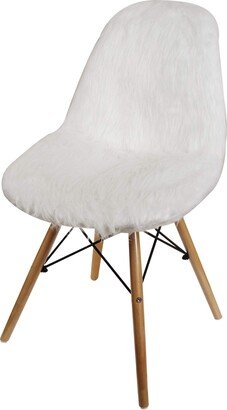 Contemporary Armless Wood Legs and Removable Faux Fur Chair Cover-AA