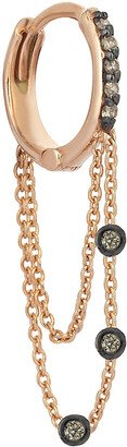 Colors 14K Rose Gold Triple-Chain Hoop Earring with Champagne Diamonds, Each