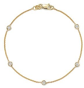 Diamond Station Bracelet in 14K Yellow Gold, .25 ct. t.w.