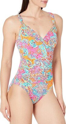 Amara Surplice Over-the-Shoulder One-Piece (Multi) Women's Swimsuits One Piece