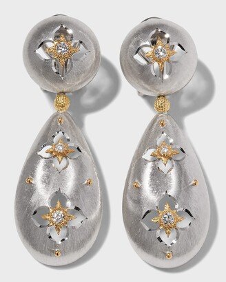 Macri Giglio 18k White & Yellow Gold Teardrop Earrings with Diamonds