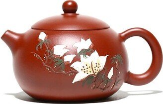 Oriarm Yixing Zisha Zhuni Dahongpao Clay Xishi Teapot, Chinese Pottery Gongfu Tea Pot With Hand Painted Or Carved Pattern