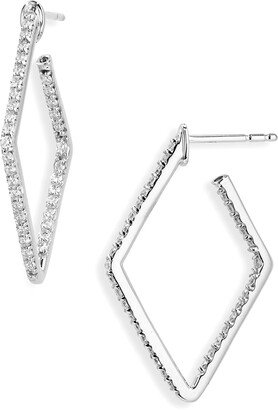 Inside Out Diamond Square Hoop Earrings