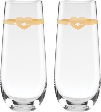 With Love Two-Piece Stemless Toasting Flutes