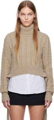 Beige Cropped Turtleneck