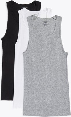 Mens Ribbed Tanks, 3-Pack