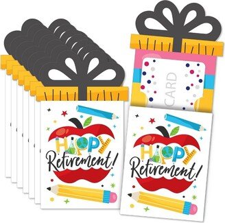 Big Dot of Happiness Teacher Retirement - Happy Retirement Party Money and Gift Card Sleeves - Nifty Gifty Card Holders - Set of 8