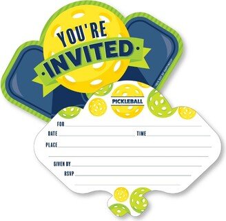 Big Dot of Happiness Let’s Rally - Pickleball - Shaped Fill-In Invitations - Birthday or Retirement Party Invitation Cards with Envelopes - Set of 12