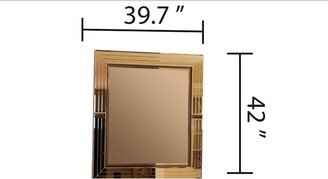 Galaxy Home Furnishing Lorenzo Modern Style Gold Detailed Mirror made with Wood - Grey