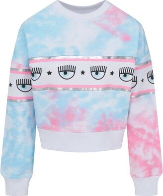 Logo-Printed Tie-Dyed Sweatshirt-AA