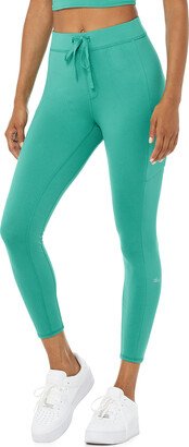 7/8 High-Waist Checkpoint Legging in Ocean Teal Blue, Size: 2XS |