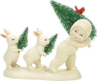 Christmas Tree Rabbits Figurine
