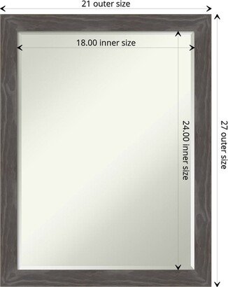 Petite Bevel Wood Wall Mirror - Woodridge Rustic Grey Frame - Woodridge Rustic Grey - 21 x 27 in