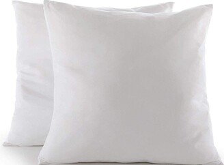 Cheer Collection Set Of 2 Decorative White Square Accent Throw Pillows And Insert For Couch Sofa Bed, Includes Zippered Cover