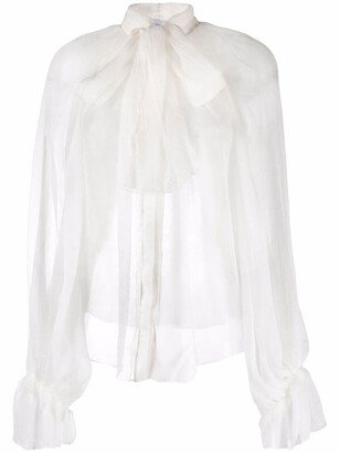 Atu Body Couture Semi-Sheer Silk Blouse