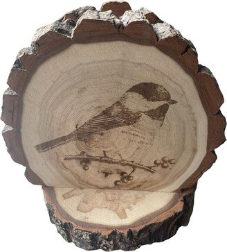 Log Slice Napkin Holder/ Home Decor/ Accessories Chicadee Laser Engraved