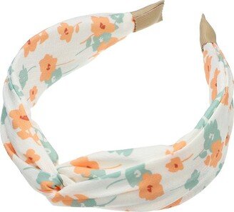 Unique Bargains Women's Wide Floral Knot No Slip Fashion Headbands 1.93 Beige